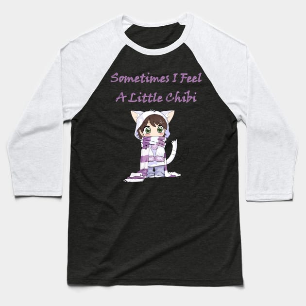 sometimes I feel a little chibi Baseball T-Shirt by benhonda2